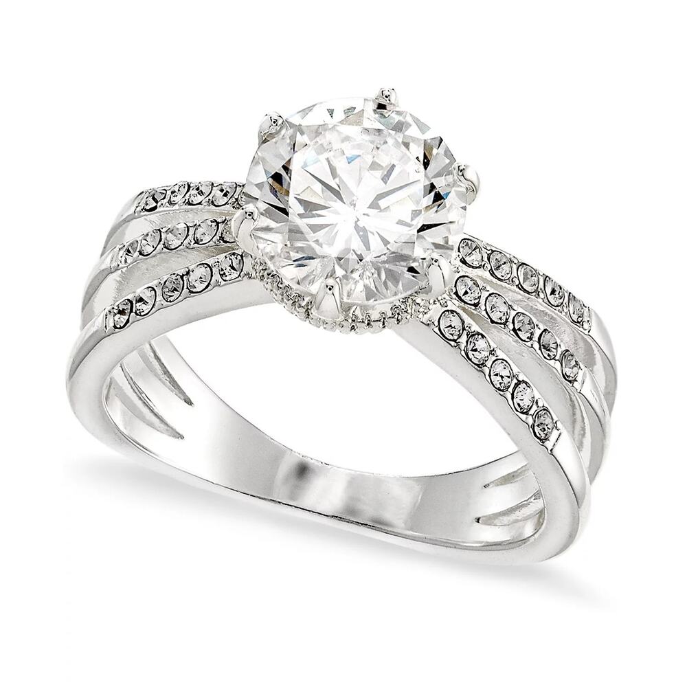 2023 Charter Club Silver-Plate Cubic Zirconia Triple Band Ring Size 7 3/4